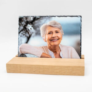 Gedenktegel Rechthoek 20x15 houten houder groot