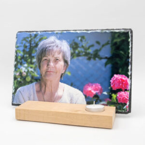 Gedenktegel Rechthoek 30x20 houten houder theelicht